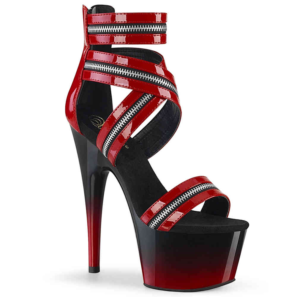 Pleaser - ADORE-766 Ankle strap sandal, Pole dance shoes - Pole dance shoes - Black/Red